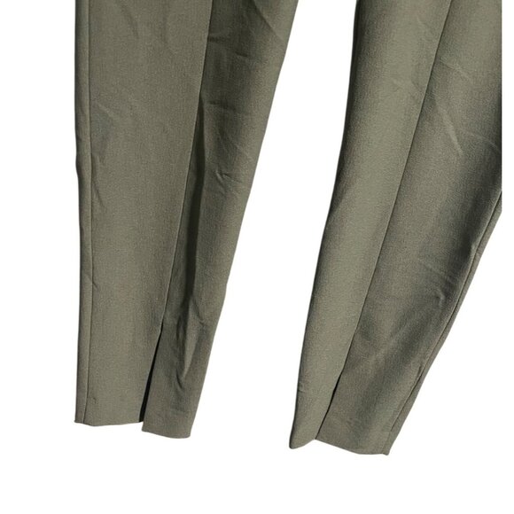 Zara Womens  Olive Green Slim Fit Dress Pants XXL Pockets Slits office Career - Picture 3 of 12